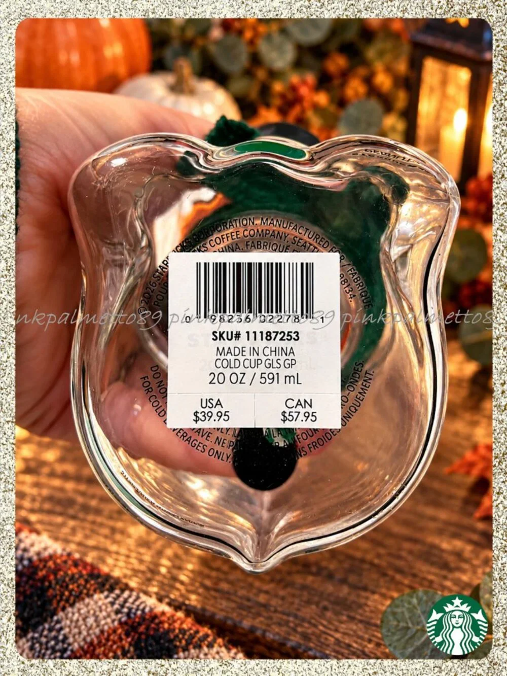 🍂🎃🥜 NWT/NIB 2026 PEANUTS + Starbucks Snoopy Glass 20oz Cold Cup